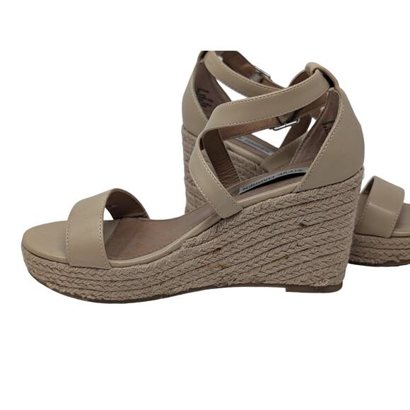 Steve‎ Madden Montauk Espadrille Natural Strappy Sandal Platform Wedge Size 8 - Picture 5 of 9